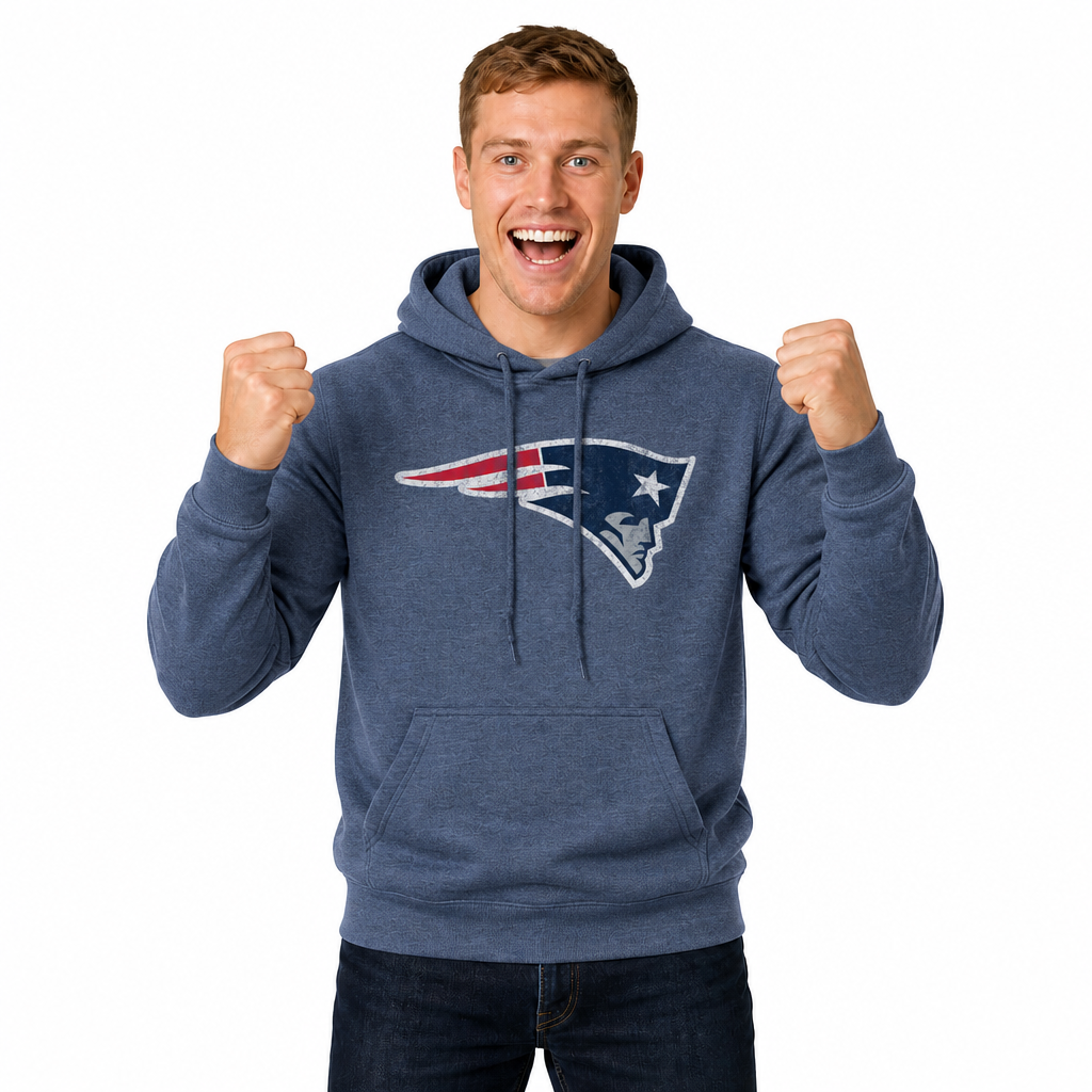 New England Patriots Modern Throwback Fleece Hoodie - Navy