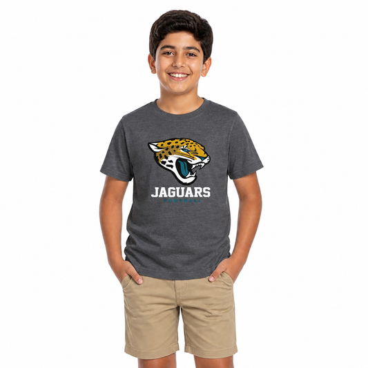 Jacksonville Jaguars  Youth NFL Large Logo Short Sleeve T-Shirt Tee - Charcoal
