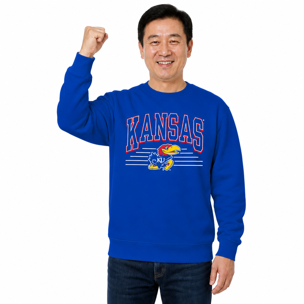 Kansas Jayhawks NCAA Overtime Classics Crewneck Sweatshirt Men Women - Royal
