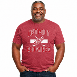 Detroit Red Wings Red Wings Faceoff T-Shirt Jersey Stripe Unisex Tee - Red