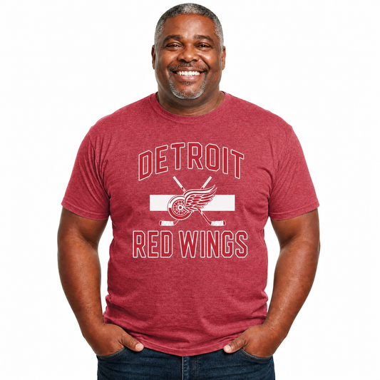 Detroit Red Wings Red Wings Faceoff T-Shirt Jersey Stripe Unisex Tee - Red