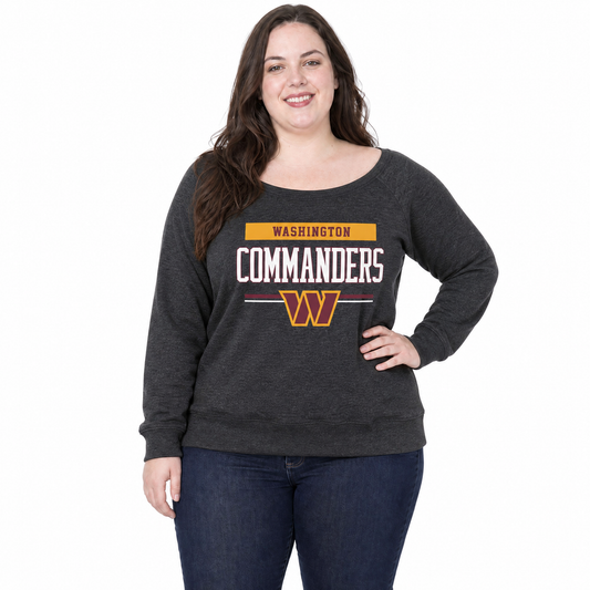 Washington Commanders  NFL Women's Plus Size French Terry Crewneck - Charcoal