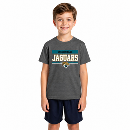 Jacksonville Jaguars NFL Youth Short Sleeve Charcoal T Shirt - Charcoal
