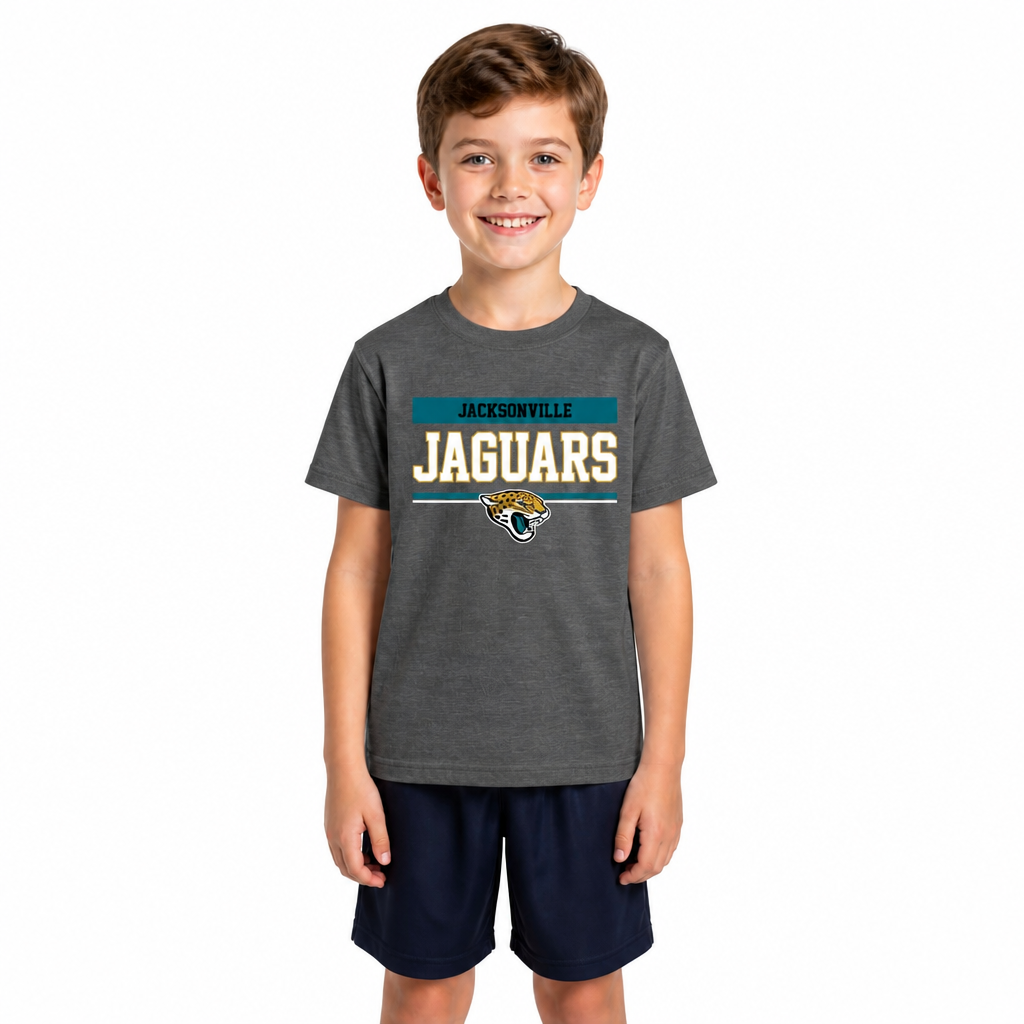 Jacksonville Jaguars NFL Youth Short Sleeve Charcoal T Shirt - Charcoal