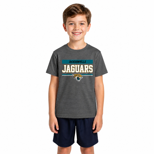 Jacksonville Jaguars NFL Youth Short Sleeve Charcoal T Shirt - Charcoal