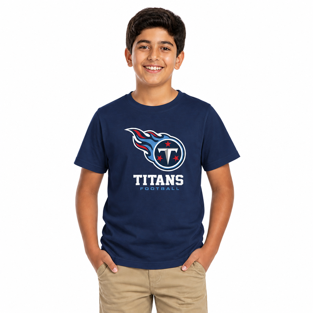 Tennessee Titans Youth NFL Large Logo Short Sleeve T-Shirt - Navy