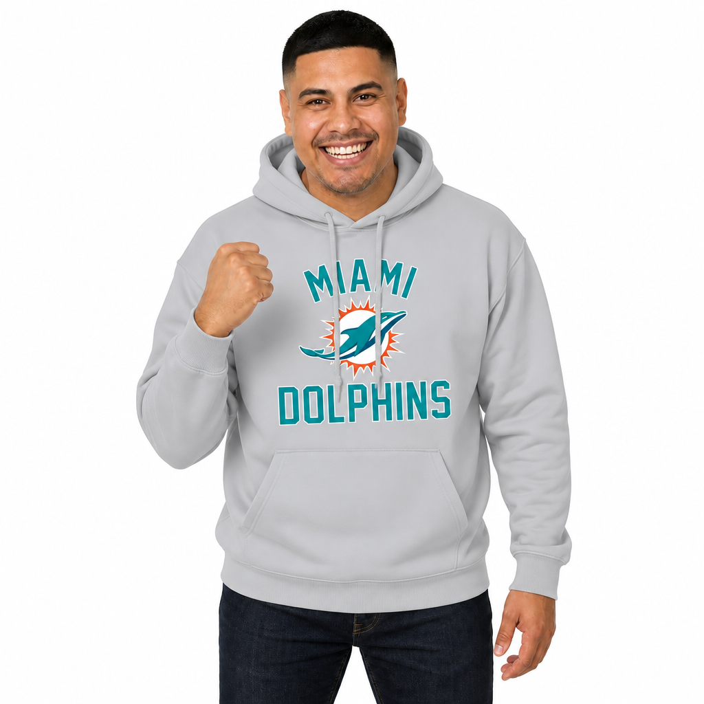Miami Dolphins Gameday Hoodie Pullover Sweatshirt - Gray