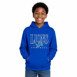 Detroit Lions  Youth NFL Overtime Blueprint Fleece Hoodie Sweatshirt - Royal