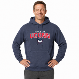 UCONN Huskies Hoodie Heathered Fleece Sweatshirt - Navy Heather