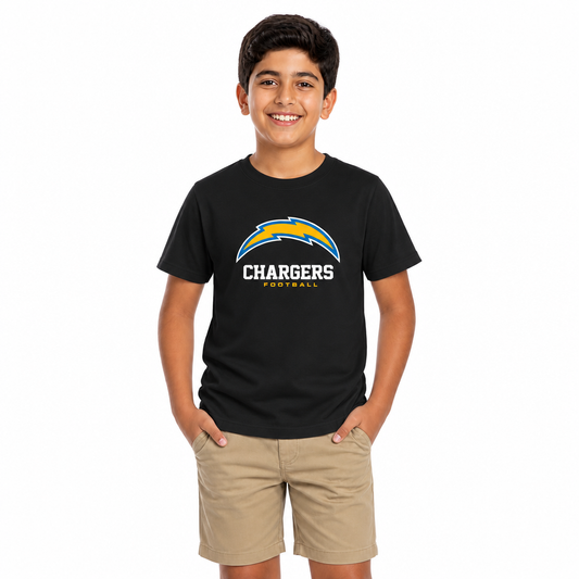 Los Angeles Chargers Youth NFL Large Logo Short Sleeve T-Shirt - Black