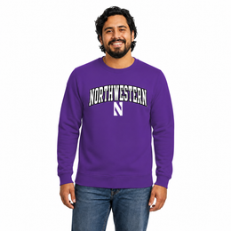 Northwestern Wildcats  NCAA Tackle Twill Crewneck Sweatshirt Men Women - Purple
