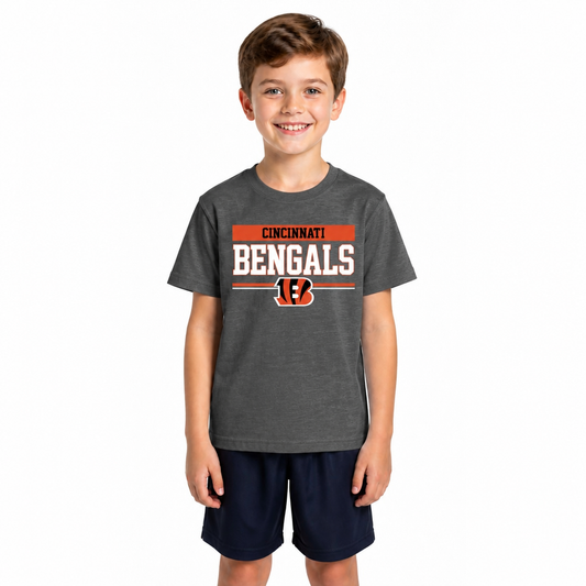 Cincinnati Bengals NFL Youth Short Sleeve Charcoal T Shirt - Charcoal