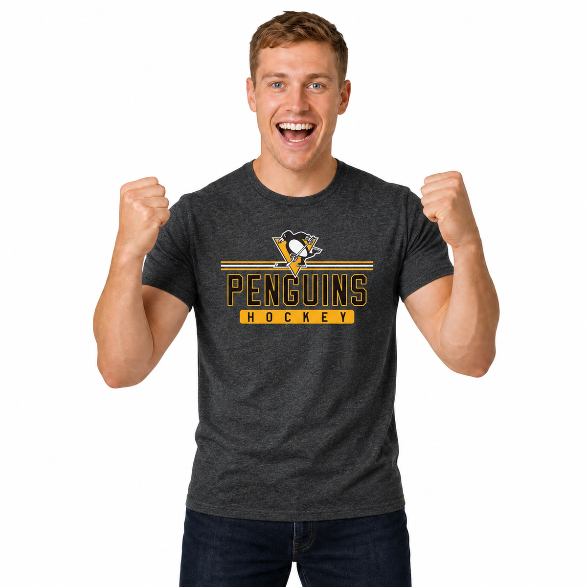 Pittsburgh Penguins T-Shirt NHL Heather Charcoal - Charcoal