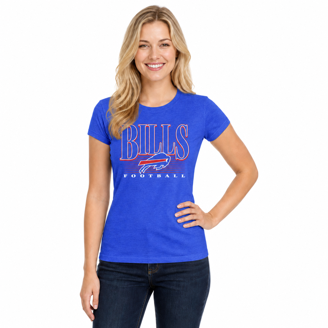 Buffalo Bills  Overtime Blueprint Women's NFL Short Sleeve T-Shirt - Royal