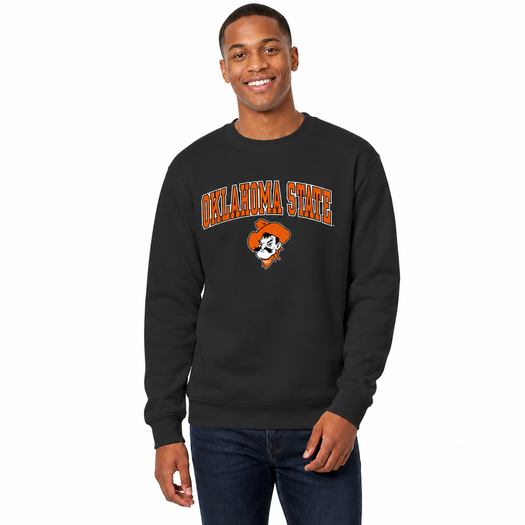 Oklahoma State Cowboys Adult Arch & Logo Soft Style Gameday Crewneck Sweatshirt - Black