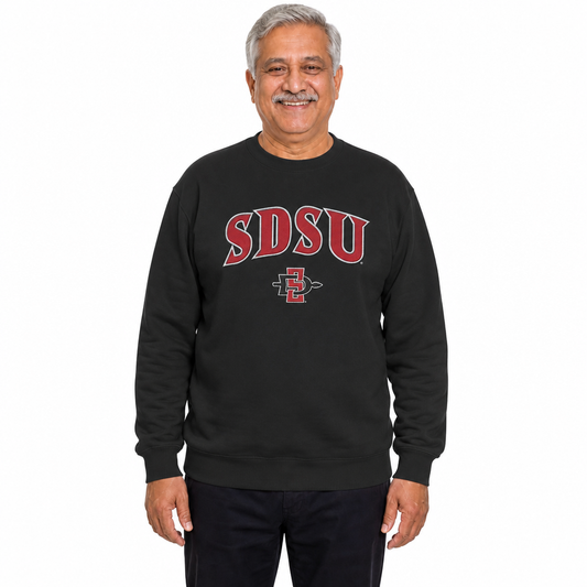 San Diego State Aztecs NCAA Tackle Twill Crewneck Sweatshirt Men Women - Black