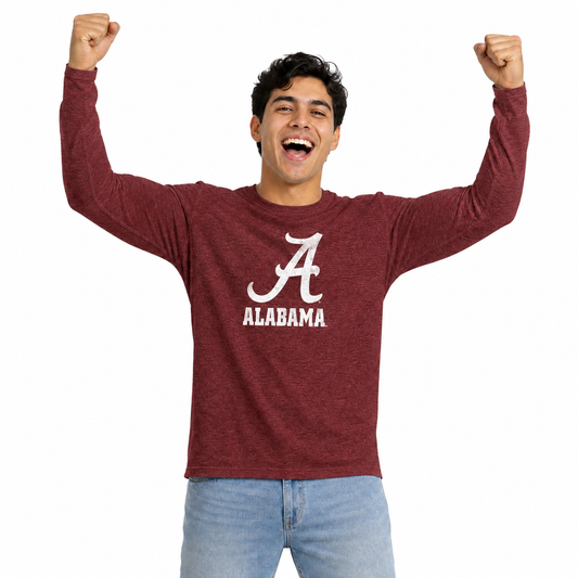 Alabama Crimson Tide  Logo Long Sleeve Shirt Men Women NCAA Licensed - Crimson