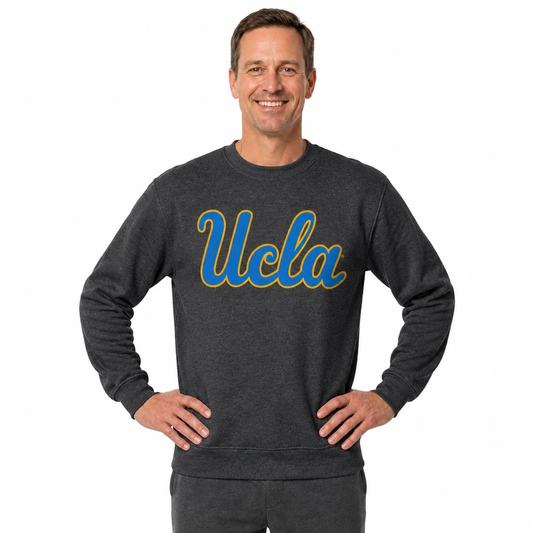 UCLA Bruins NCAA Adult Charcoal Crewneck Fleece Sweatshirt - Charcoal