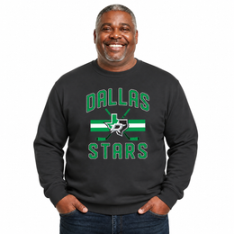 Dallas Stars NHL Faceoff Fleece Crewneck Sweatshirt Licensed - Black