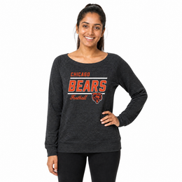 Chicago Bears Women's Gameday Crewneck Sweatshirt Long Sleeve - Heather Charcoal