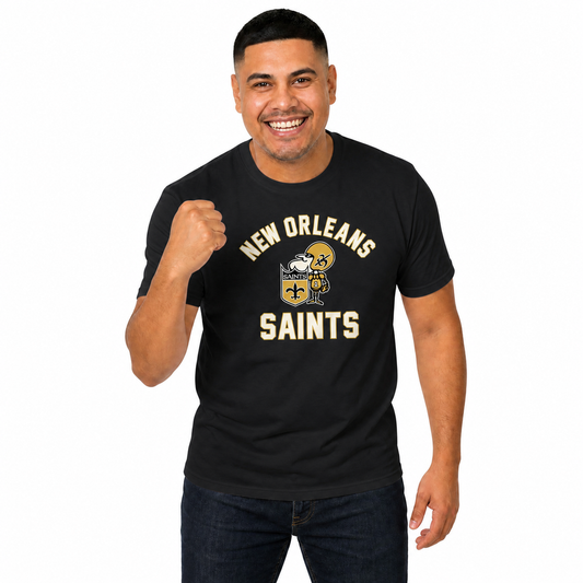 New Orleans Saints Mens Womens Retro Gameday Tee - Black