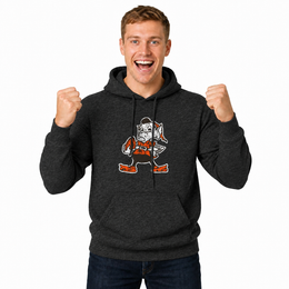 Cleveland Browns Modern Throwback Fleece Hoodie - Black Heather