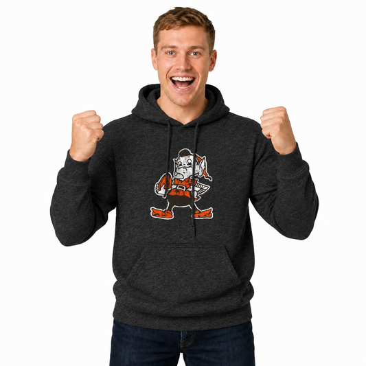 Cleveland Browns Modern Throwback Fleece Hoodie - Black Heather