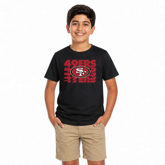 San Francisco 49ers NFL Youth Repeating Logo Football T-Shirt - Red
