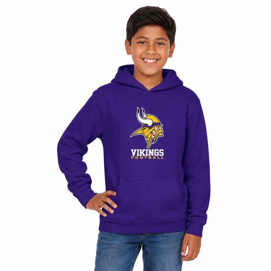 Minnesota Vikings NFL Youth Large Logo Fleece Hoodie Boys Girls - Purple