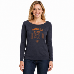 Chicago Bears  Women's NFL Big Date French Terry Pullover - Navy Heather