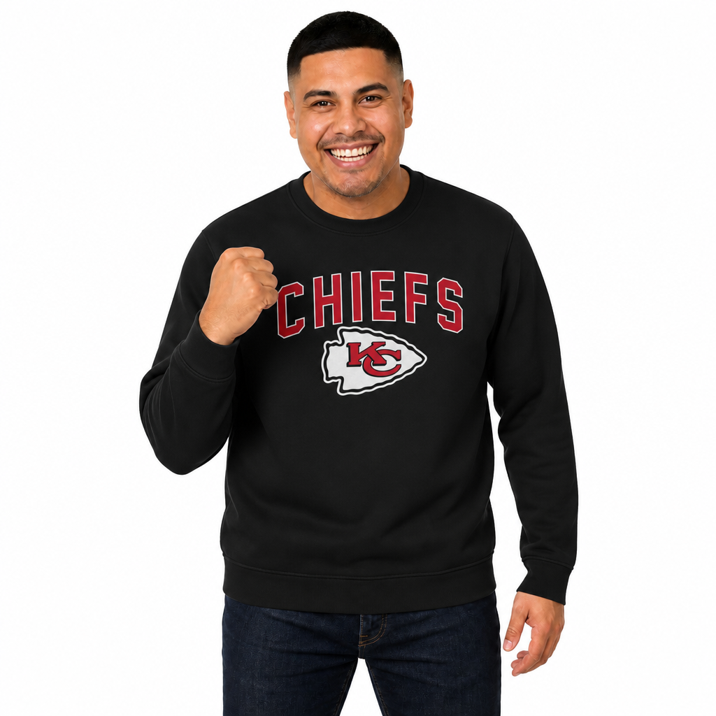 Kansas City Chiefs NFL Home Team Fleece Crewneck Sweatshirt Men Women - Red