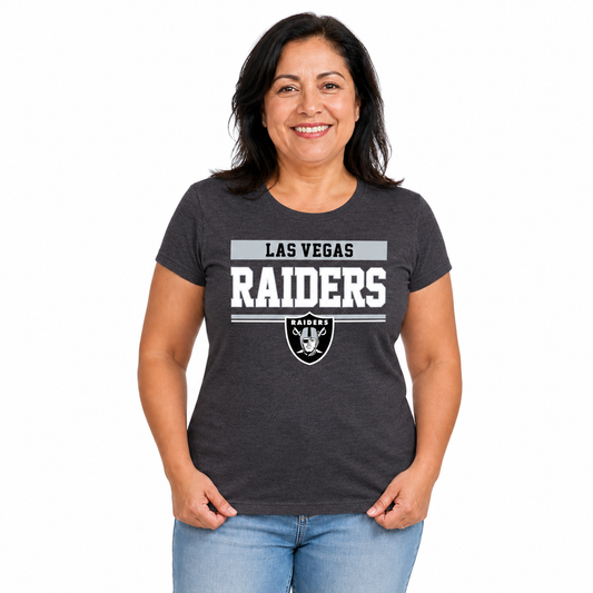 Las Vegas Raiders  Women's NFL Charcoal T-Shirt Short Sleeve - Charcoal