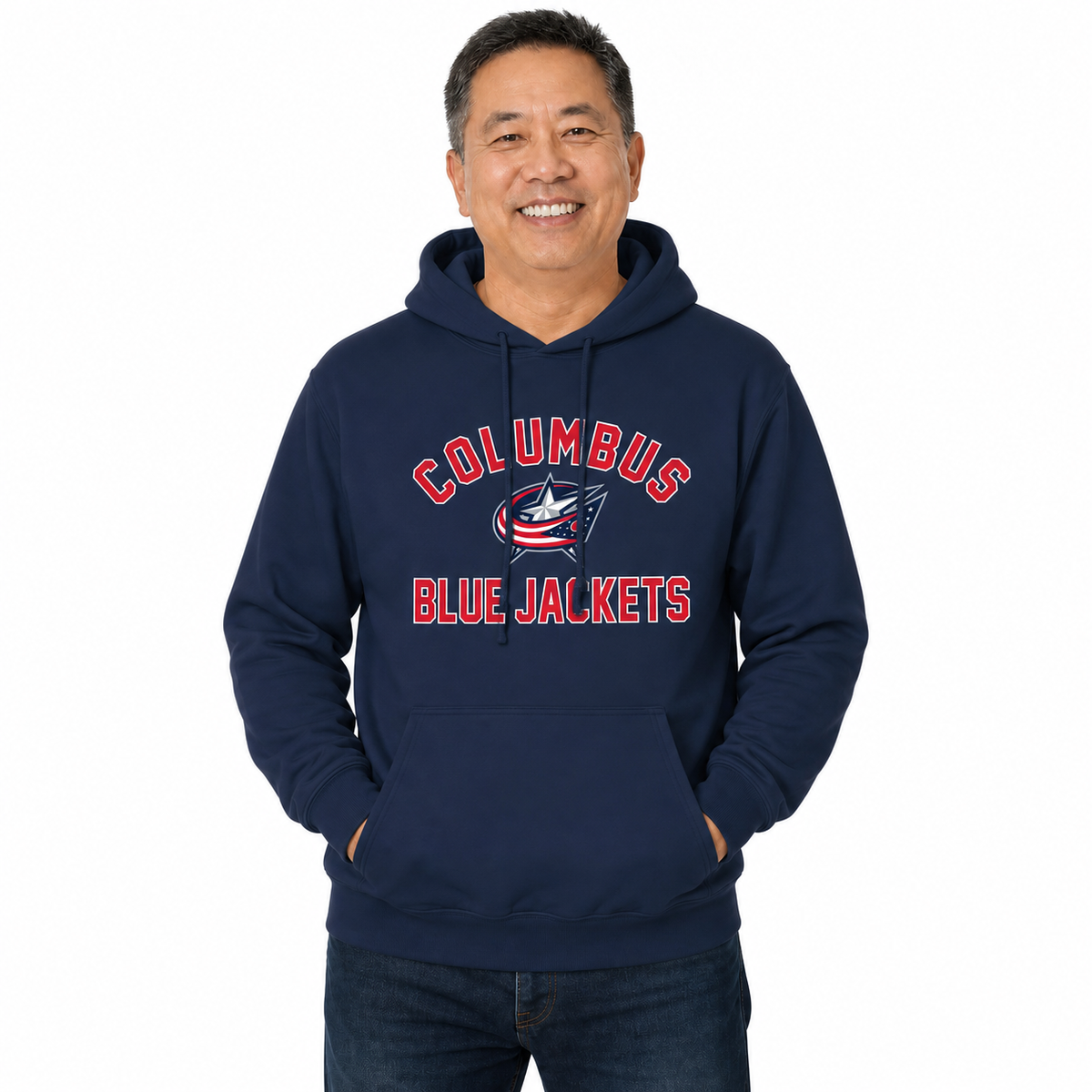 Columbus Blue Jackets Hoodie Pullover Sweatshirt - Navy