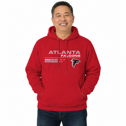 Atlanta Falcons Adult NFL Speed Stat Sheet Fleece Hooded Sweatshirt - Red