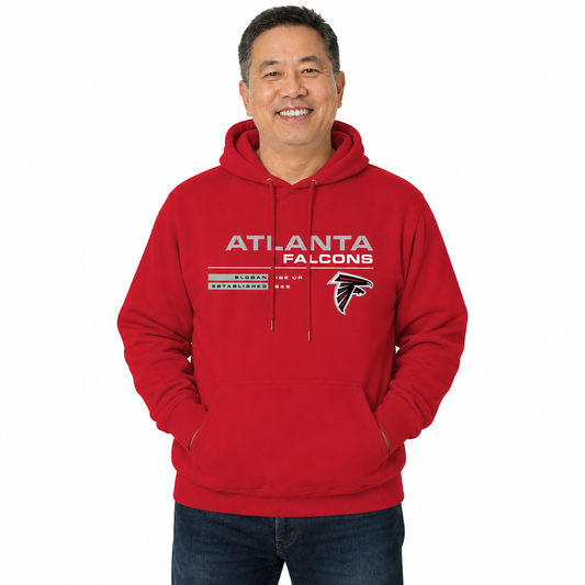 Atlanta Falcons Adult NFL Speed Stat Sheet Fleece Hooded Sweatshirt - Red