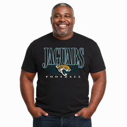 Jacksonville Jaguars NFL Adult Overtime Blueprint Tagless Tee Unisex - Black