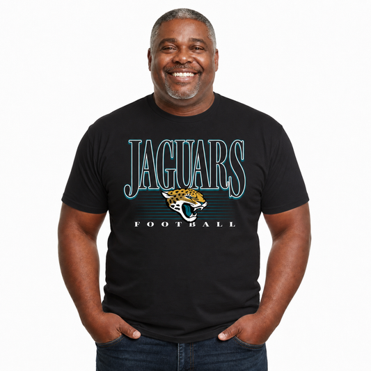 Jacksonville Jaguars NFL Adult Overtime Blueprint Tagless Tee Unisex - Black
