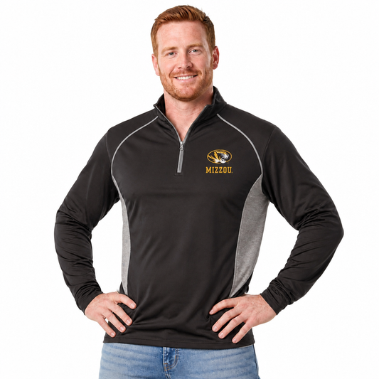 Missouri Tigers  Campus Classic 1/4 Zip Windshirt Men's Pullover - Black