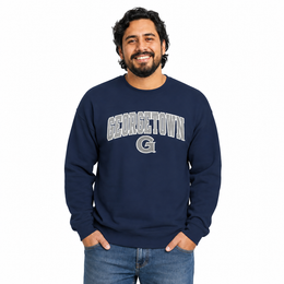 Georgetown Hoyas  NCAA Tackle Twill Crewneck Sweatshirt Men Women - Navy