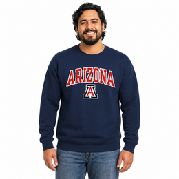 Arizona Wildcats  NCAA Tackle Twill Crewneck Sweatshirt Men Women - Navy