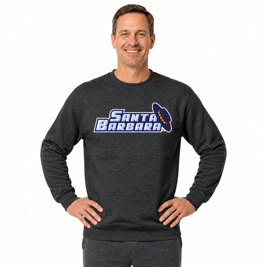UCSB Gauchos NCAA Adult Charcoal Crewneck Fleece Sweatshirt - Charcoal