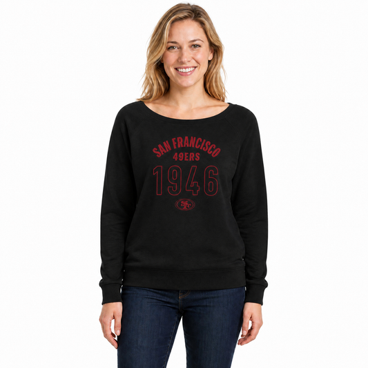 San Francisco 49ers  Women's NFL Big Date French Terry Pullover - Black