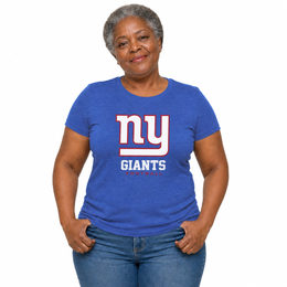 New York Giants  Women's NFL Big Logo Cotton T-Shirt - Royal