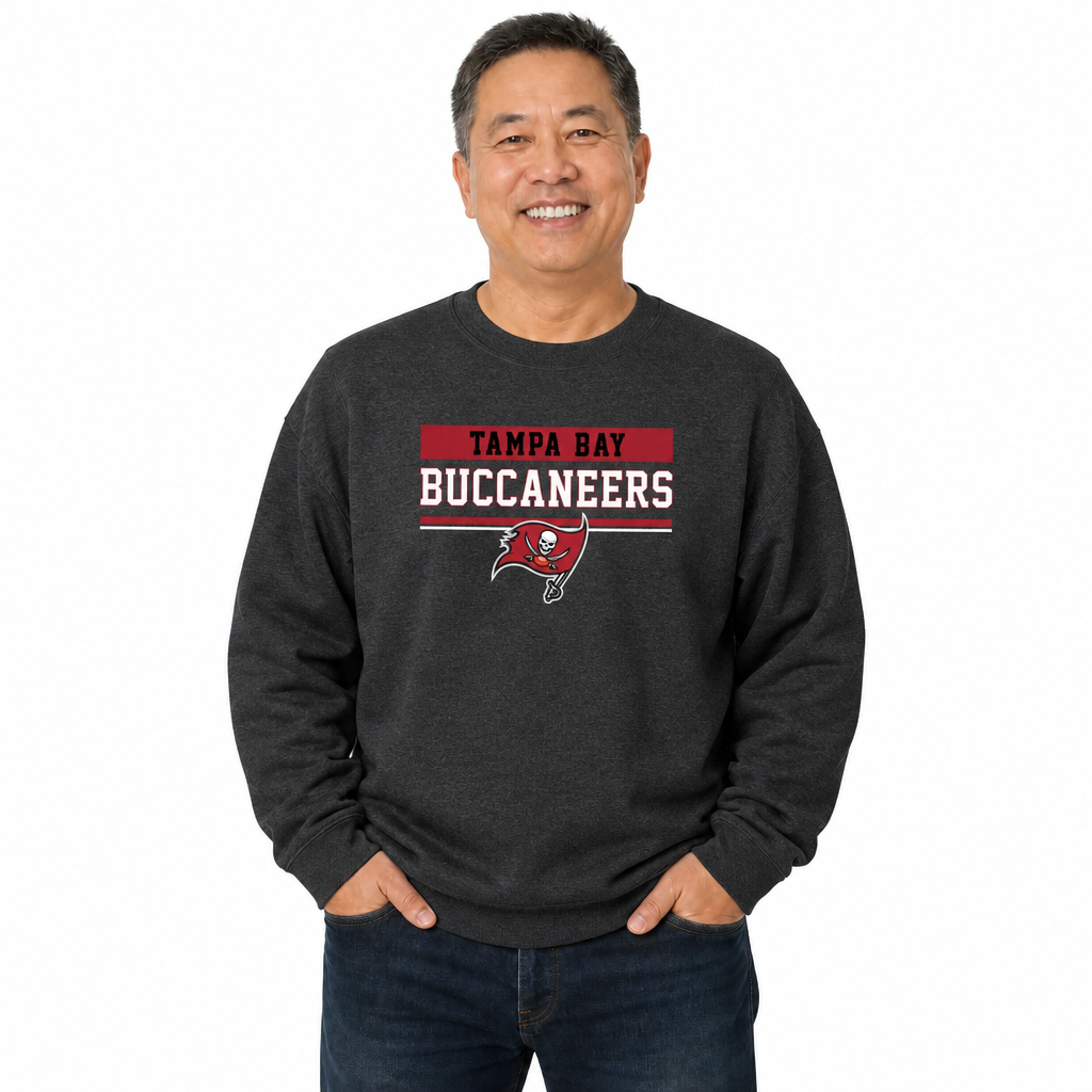 Tampa Bay Buccaneers NFL Team Block Crewneck Sweatshirt - Charcoal
