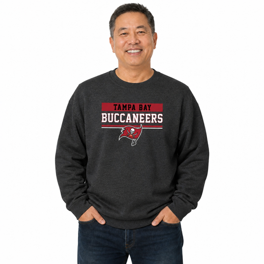 Tampa Bay Buccaneers NFL Team Block Crewneck Sweatshirt - Charcoal