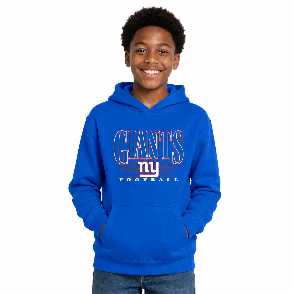 New York Giants NFL Youth Overtime Blueprint Fleece Hoodie Sweatshirt - Royal