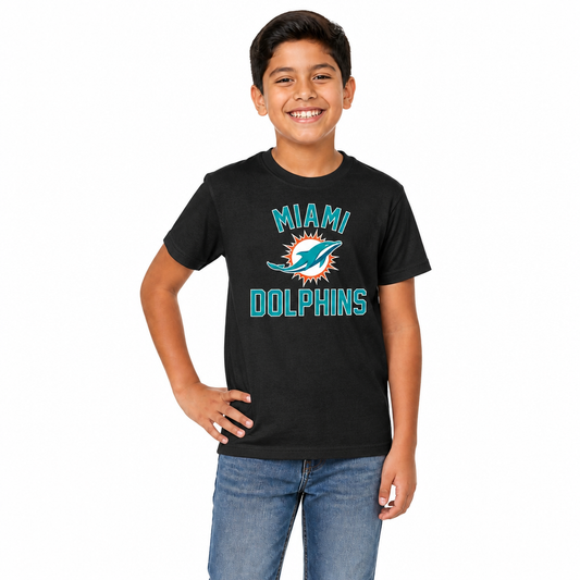 Miami Dolphins Youth NFL Football T-Shirt - Black