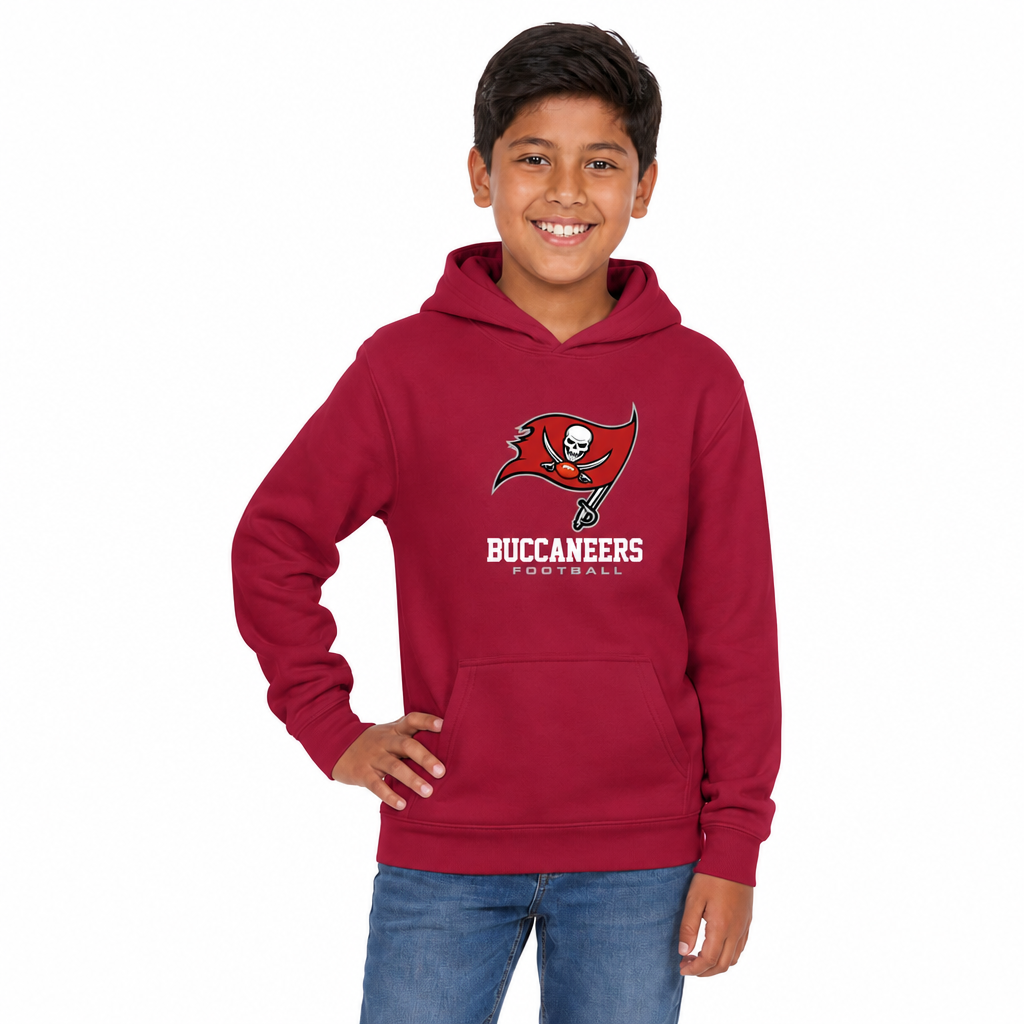 Tampa Bay Buccaneers NFL Youth Large Logo Fleece Hoodie Boys Girls - Cardinal