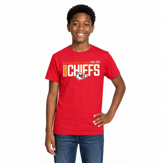 Kansas City Chiefs NFL Youth Modern Endzone T-Shirt Unisex Boys Girls - Red