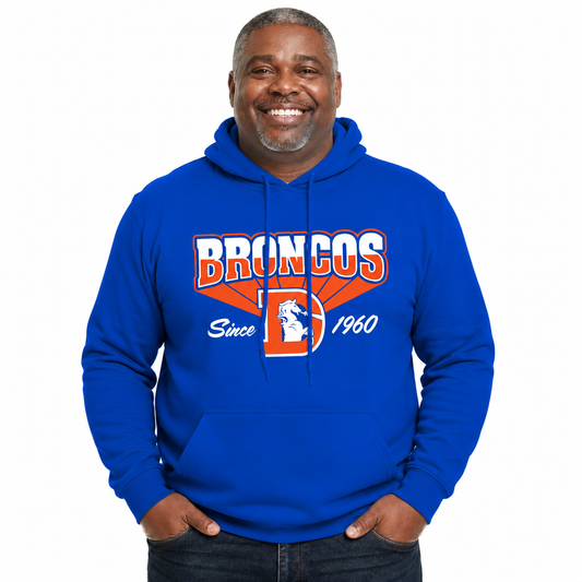 Denver Broncos Vintage Block Fleece Hoodie - Royal